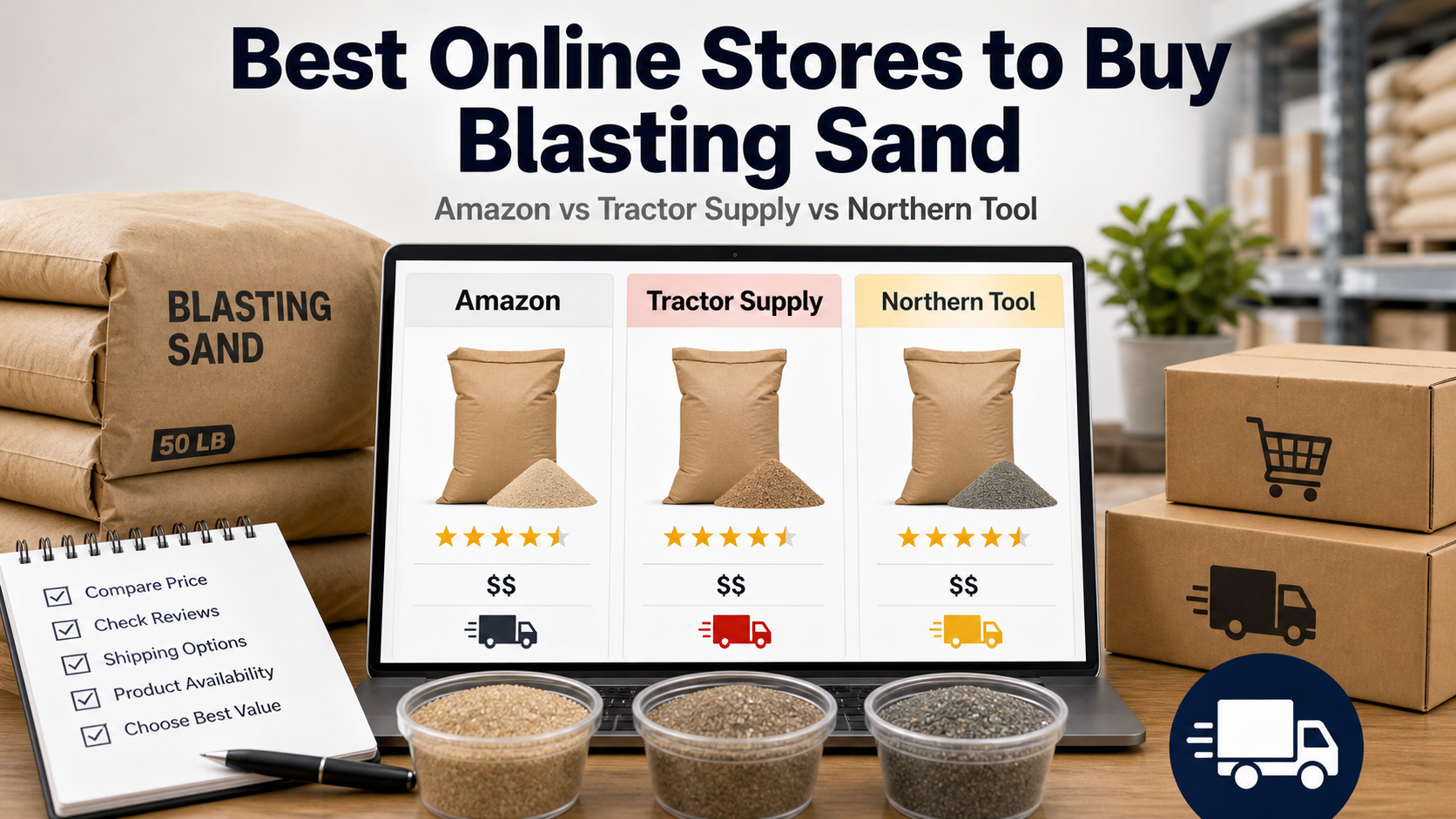 Best Online Stores to Buy Blasting Sand Best Online Stores to Buy Blasting Sand (Amazon vs Tractor Supply vs Northern Tool)