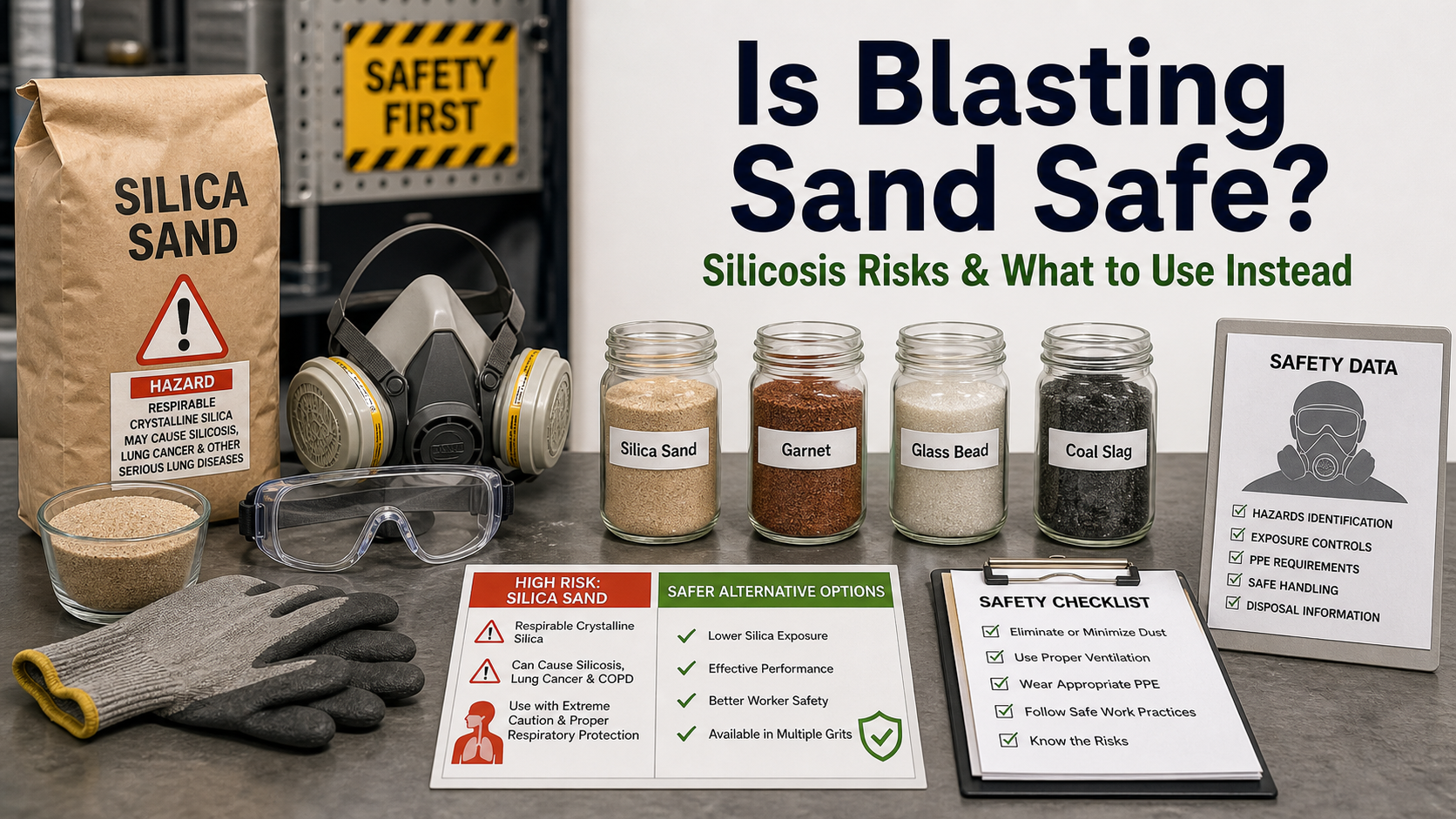 Is Blasting Sand Safe Silicosis Risks & What to Use Instead Is Blasting Sand Safe? Silicosis Risks & What to Use Instead