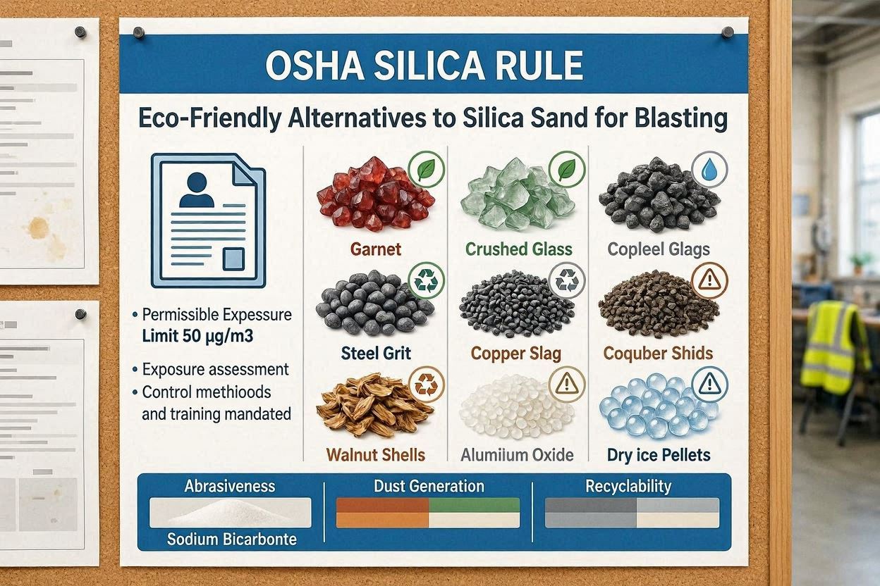 OSHA Silica Rule & Eco-Friendly Alternatives to Silica Sand for Blasting