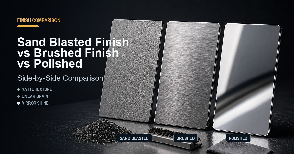 Sand Blasted Finish vs Brushed Finish vs Polished: Side-by-Side Comparison