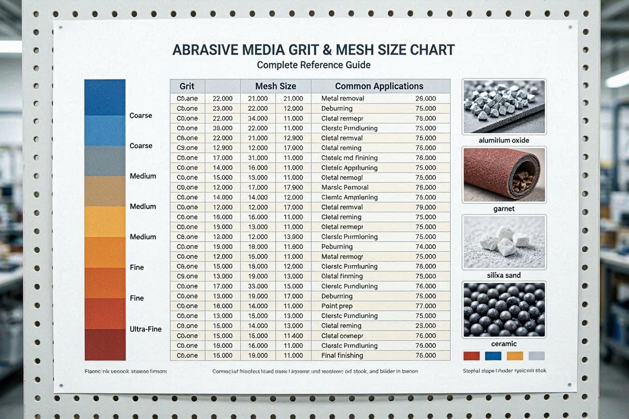 Abrasive Media Grit & Mesh Size Chart Complete Reference Guide Abrasive Media Grit & Mesh Size Chart: Complete Reference Guide