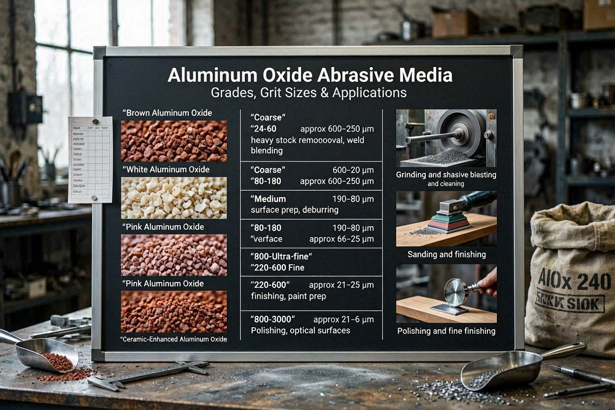 Aluminum Oxide Abrasive Media: Grades, Grit Sizes & Applications