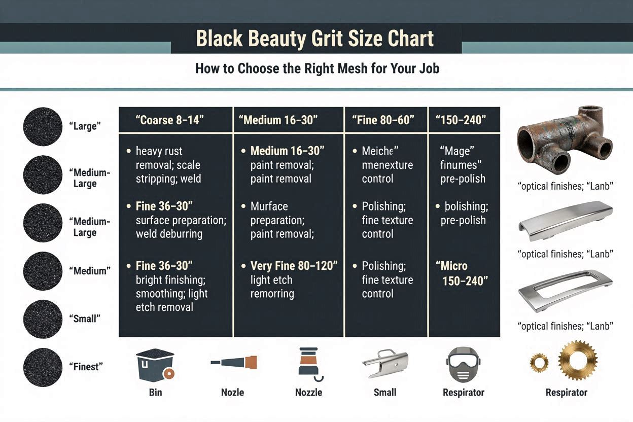 Black Beauty Grit Size Chart How to Choose the Right Mesh for Your Job Black Beauty Grit Size Chart: How to Choose the Right Mesh for Your Job