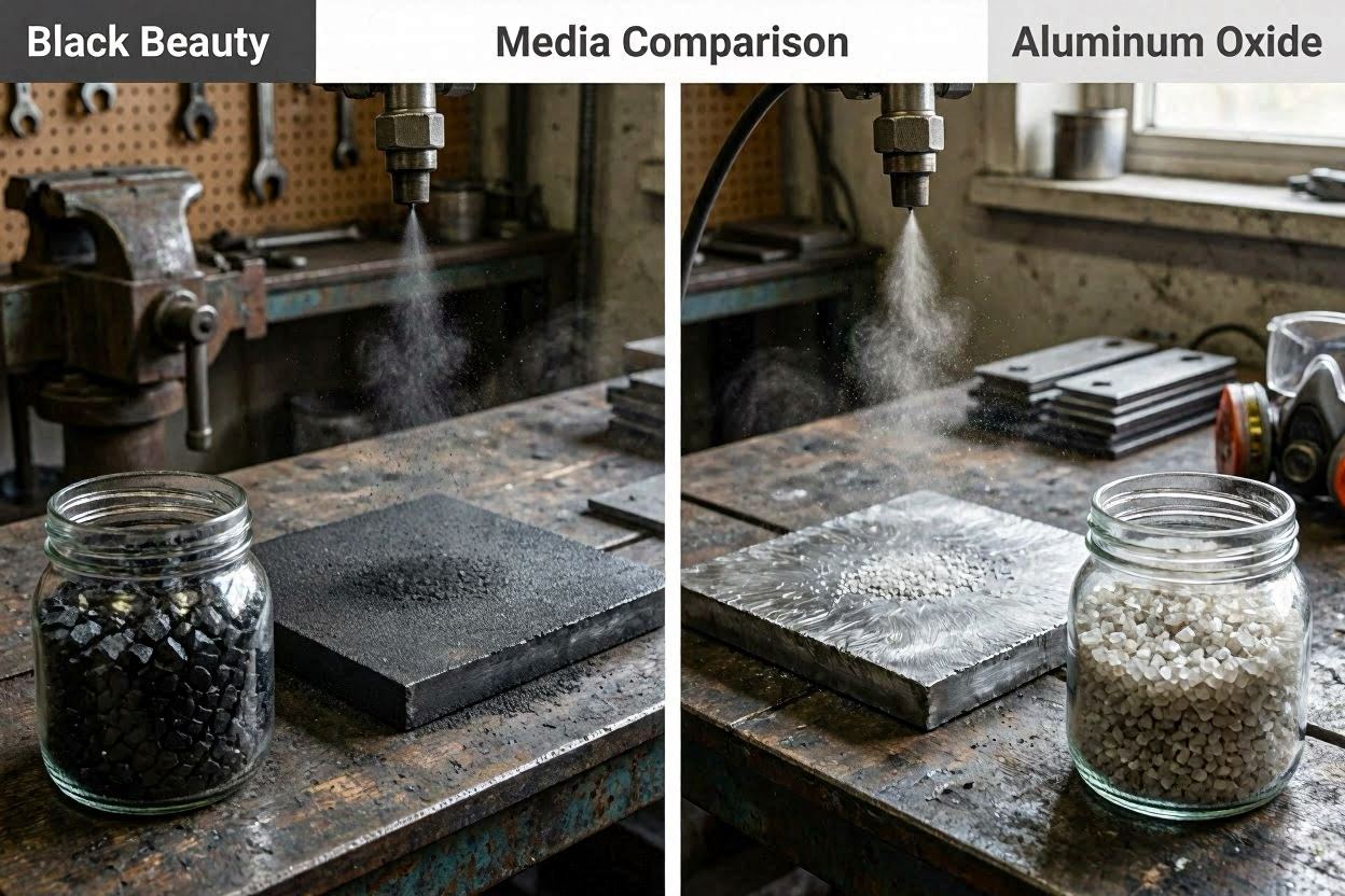 Black Beauty vs. Aluminum Oxide: Sandblasting Media Comparison
