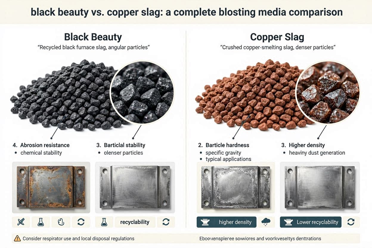 Black Beauty vs. Copper Slag A Complete Blasting Media Comparison Black Beauty vs. Copper Slag: A Complete Blasting Media Comparison