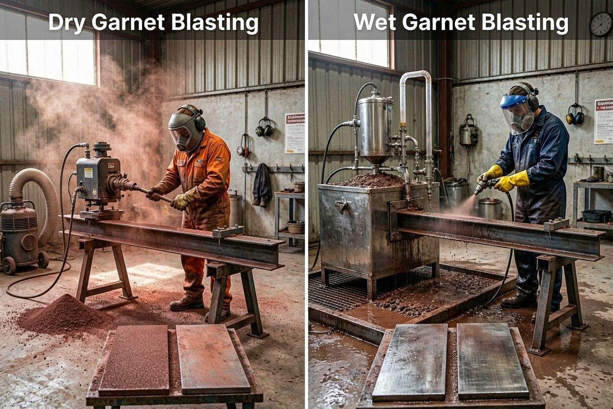 Dry vs Wet Garnet Blasting: Which Method Should You Use?