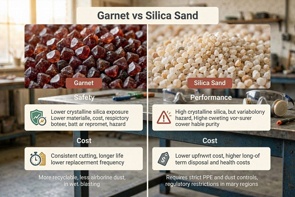 Garnet vs Silica Sand: Safety, Performance & Cost Compared