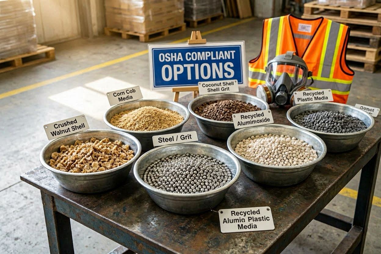 Silica-Free & Eco-Friendly Abrasive Blast Media OSHA Compliant Options Silica-Free & Eco-Friendly Abrasive Blast Media: OSHA Compliant Options
