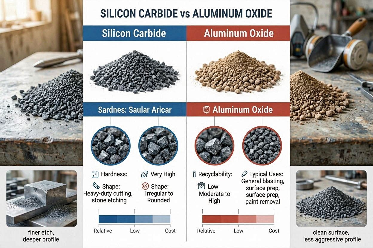 Silicon Carbide vs. Aluminum Oxide Blasting Media: Full Comparison (2026)