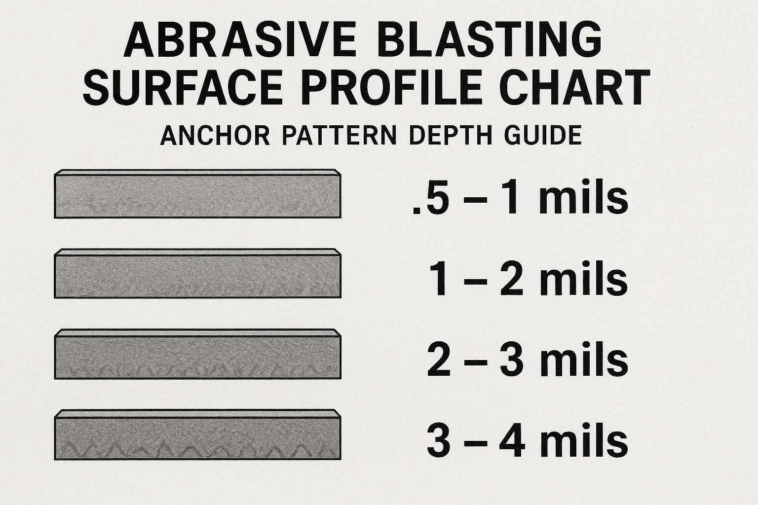 Abrasive Blasting Surface Profile Chart — Anchor Pattern Depth Guide