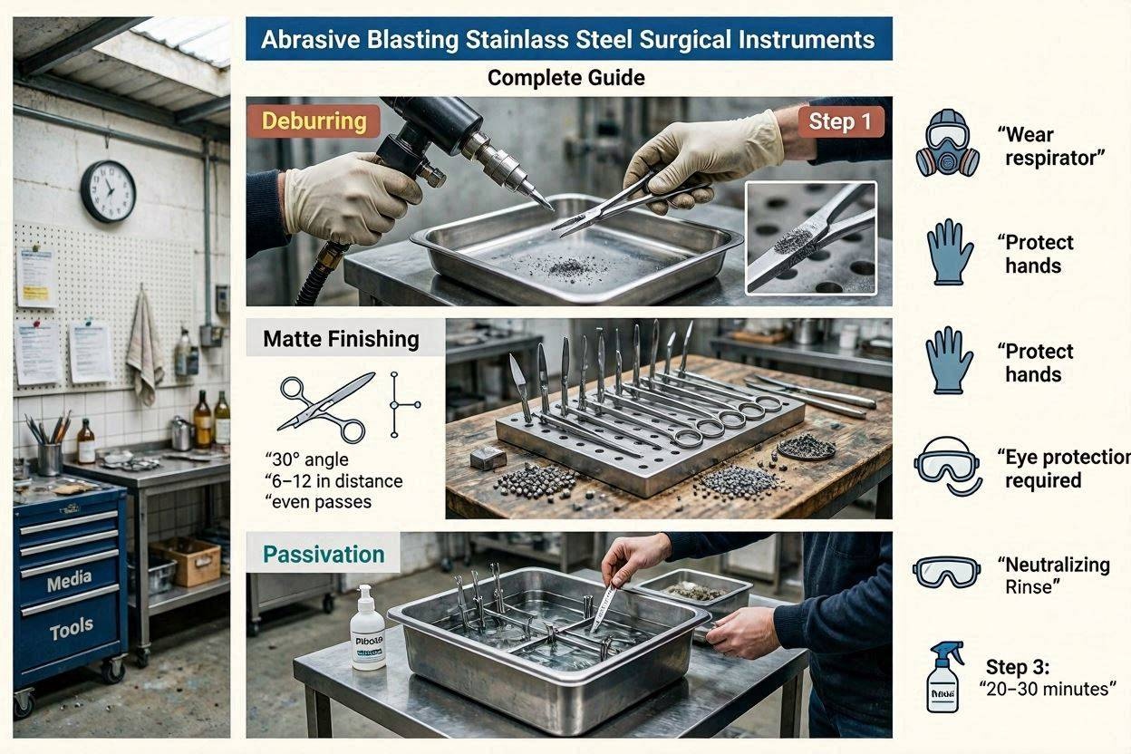 Abrasive Blasting Stainless Steel Surgical Instruments: Deburring, Matte Finishing, and Passivation Complete Guide