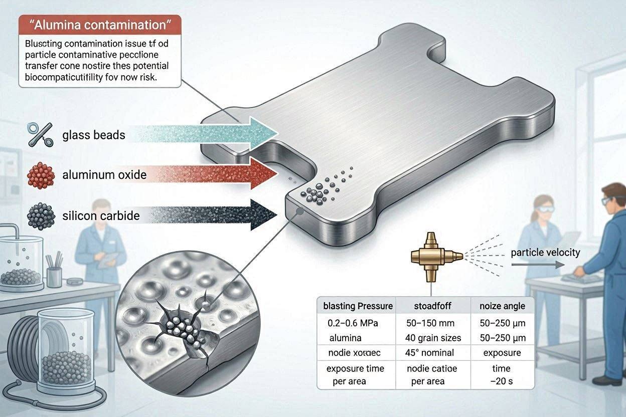 Abrasive Blasting Titanium Medical Implants: Media Selection, Process Parameters, and the Alumina Contamination Problem
