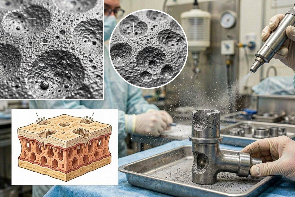 Abrasive Blasting for Orthopedic Implants: Surface Preparation for Bone Ingrowth and Osseointegration