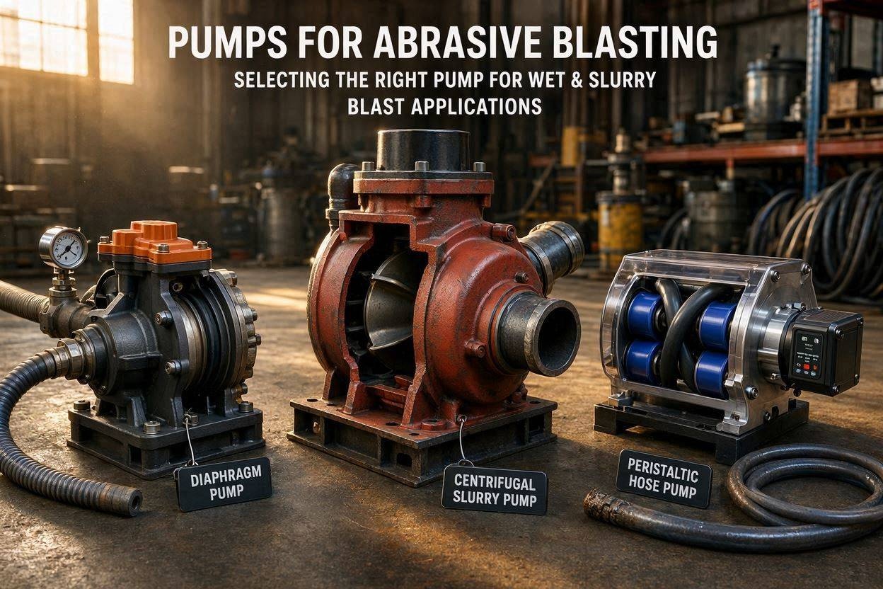 Pumps for Abrasive Blasting Systems: Selecting the Right Pump for Wet & Slurry Blast Applications