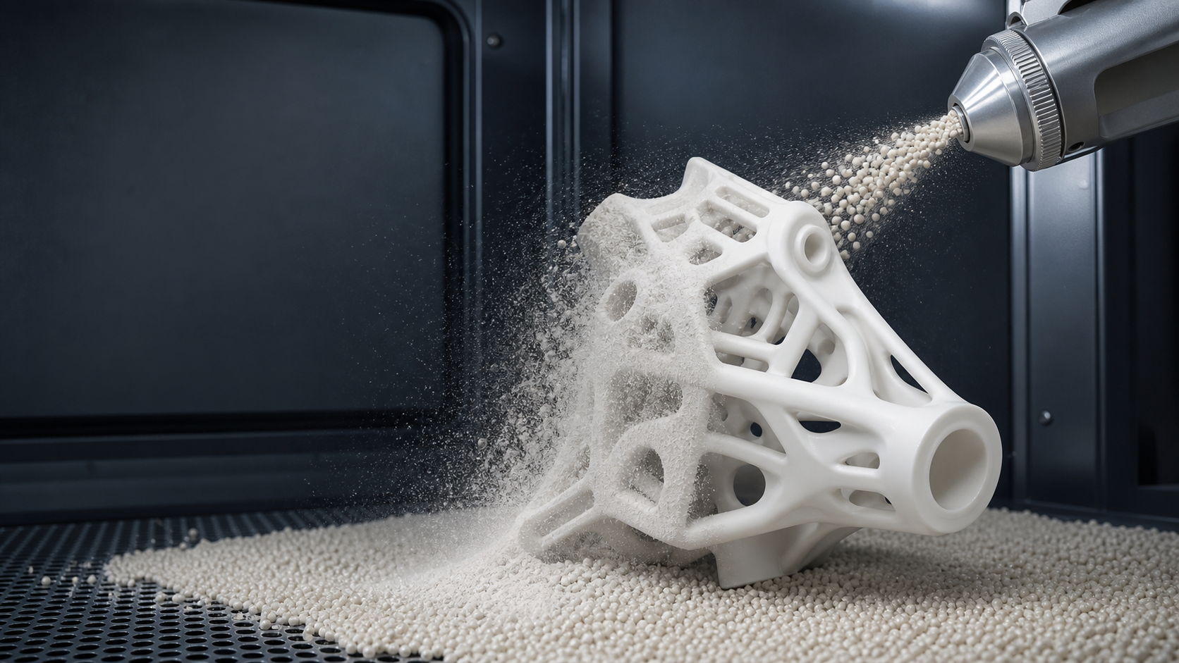 ceramic-beads-sls-depowdering-featured Ceramic Beads for SLS Powder Removal: The Complete De-Powdering and Surface Finishing Guide