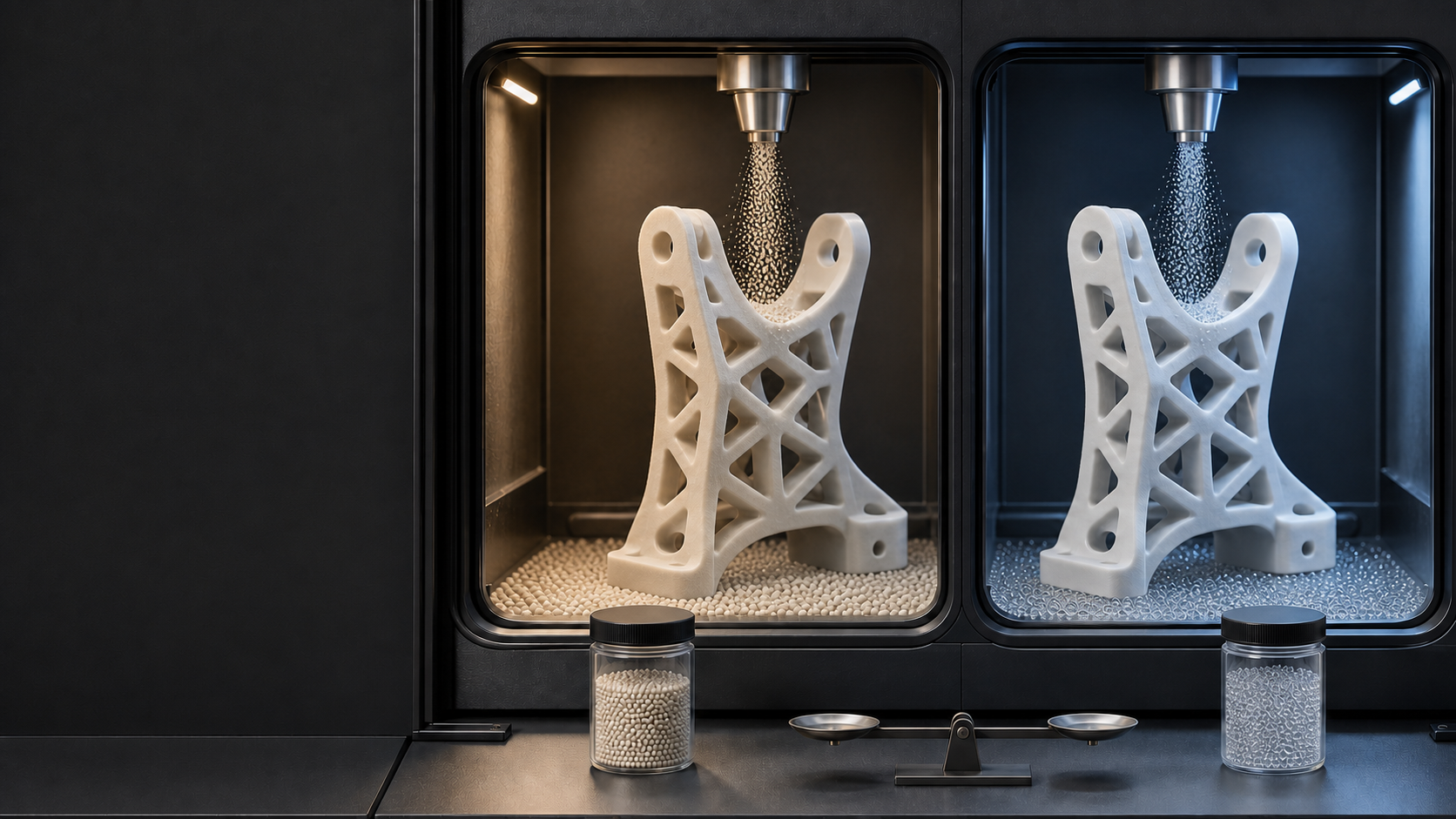 ceramic-vs-glass-beads-sls-performance-cost-featured Ceramic Beads vs. Glass Beads for SLS 3D Printing Depowdering: Performance and Cost