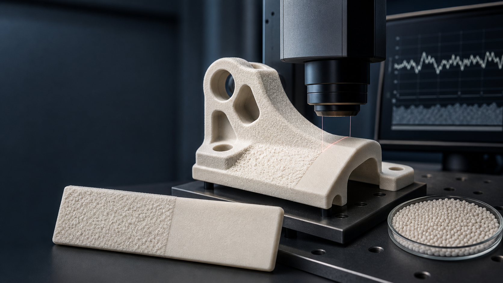 surface-finish-ra-values-ceramic-bead-sls-featured Surface Finish and Ra Values After Ceramic Bead Blasting SLS 3D Printed Parts